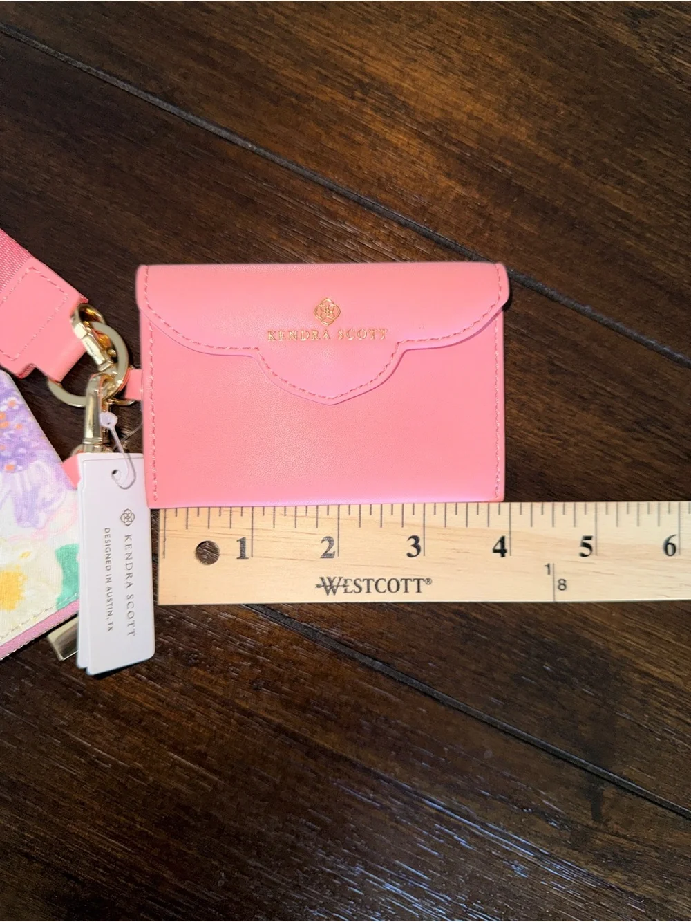 Kendra Scott Floral Dual Wallet Keychain/Wristlet - Pink/White - NWT